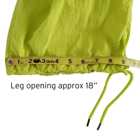 Tinseltown Bright Lime Green Chartreuse Parachute Pants Oversized Y2K Size S - Picture 15 of 16